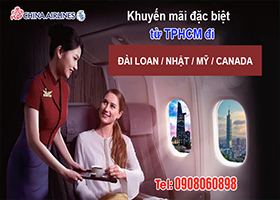 China Airlines khuyến mãi giá vé khởi hành từ TPHCM