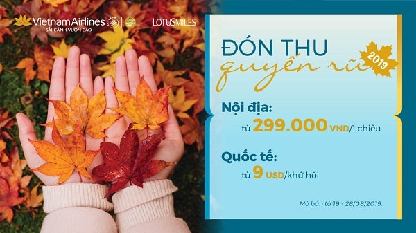 Đón Thu Quyến Rũ” Vietnam Airlines “đổ tràn” hàng ngàn vé rẻ trên nhiều hành trình quốc tế