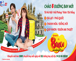 Khuyến mãi chào 8 đường bay mới chỉ từ 8.000Đ đồng