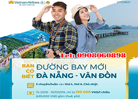 Bay thẳng Đà Nẵng đi Vân Đồn chỉ từ 199K
