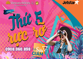 Giảm 50% vé máy bay nội địa Vietnam Airline và Jetstar