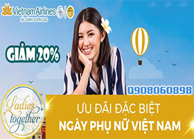 Khuyến mãi giảm 20% vé máy bay nhân ngày 20/10