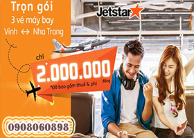 Combo 3 vé từ Vinh đi Nha Trang giá chỉ 2.000.000 đồng