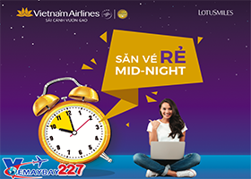 Mid-Night Sales Vietnam Airlines giảm 35% giá vé