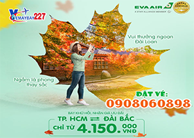 EVA Air ưu đãi vé đi Đài Bắc chỉ từ 4,150,000VND 