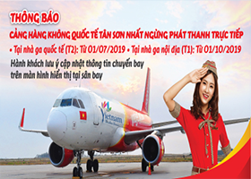 Thông báo ngừng phát thanh trực tiếp tại Sân bay Tân Sơn Nhất