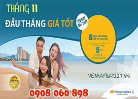 Vietnam Airlines ưu đãi vé giá tốt tháng 11